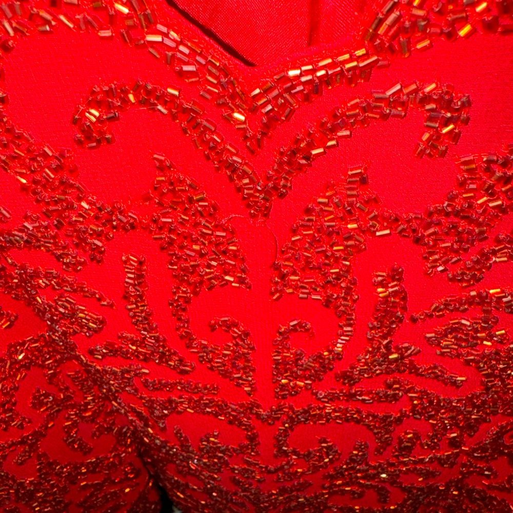 J Kara Red Beaded Tank Top - Picture 4 of 11